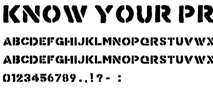Know Your Product font